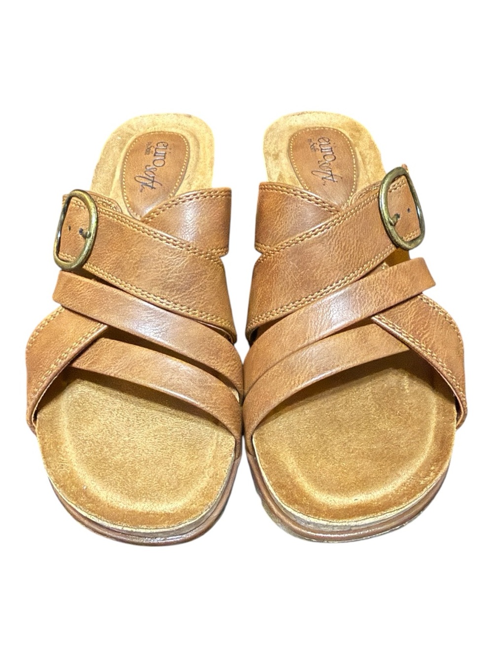 EuroSoft by Söfft Teddie Tan Cork Wedge Sandals Women’s Size 7 NWOB
